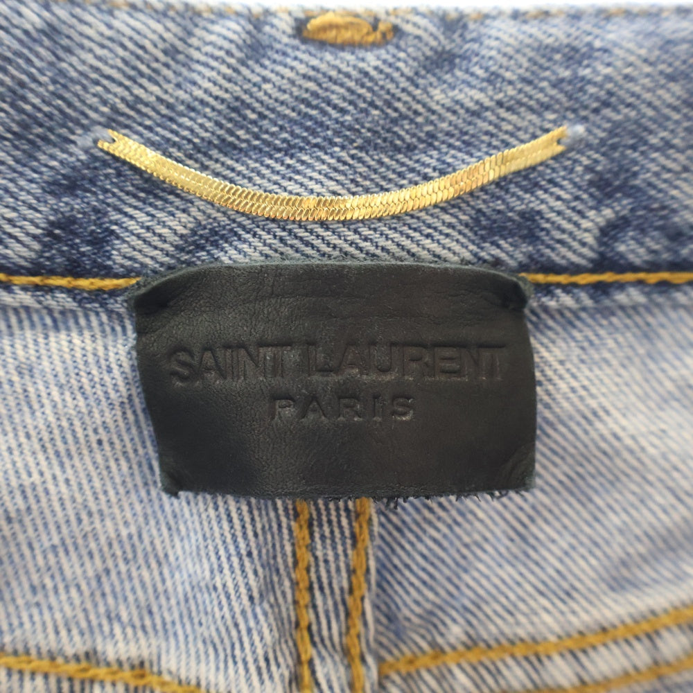 SAINT LAURENT PARIS(サンローランパリ) 膝クラッシュスキニーデニムパンツ 500389 D18 W/BG-LW