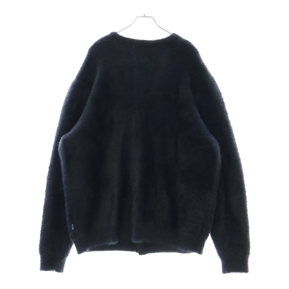 THE BLACK EYE PATCH(ブラックアイパッチ) OG LABEL MOHAIR CARDIGAN ロゴパッチ付きカーディガン ネイビー