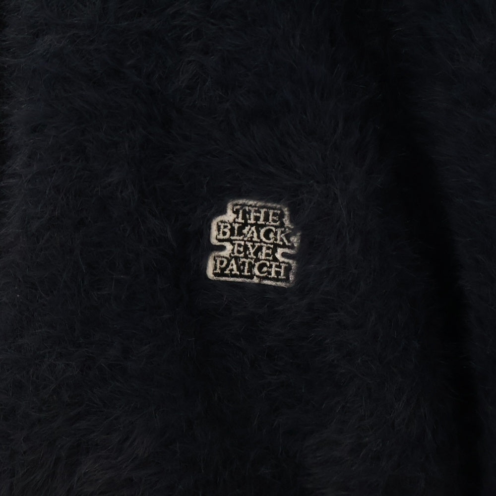 THE BLACK EYE PATCH(ブラックアイパッチ) OG LABEL MOHAIR CARDIGAN ロゴパッチ付きカーディガン ネイビー