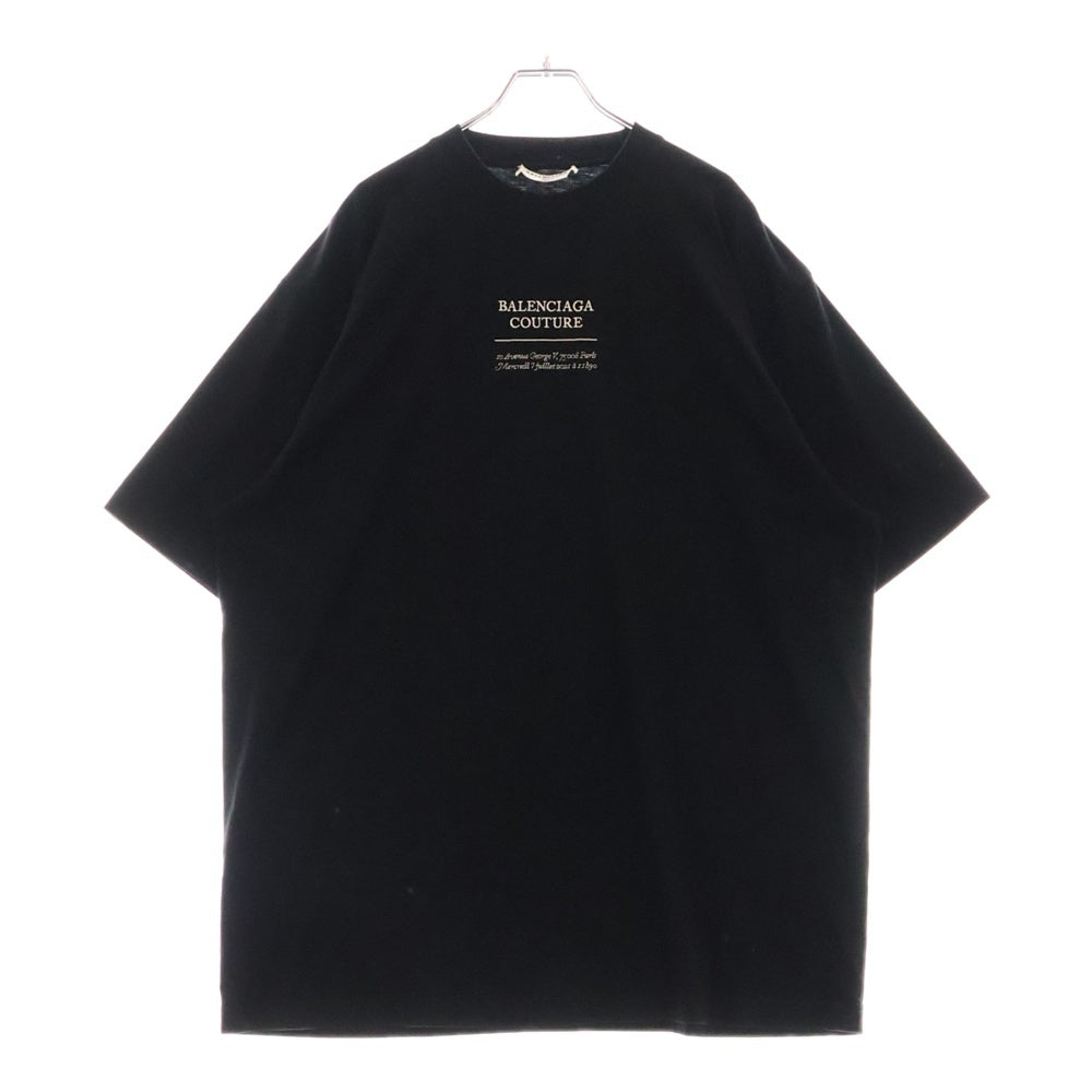 BALENCIAGA(バレンシアガ) ロゴ刺繍 オーバーサイズ クルーネック半袖Tシャツカットソー ブラック 651795 TJV90