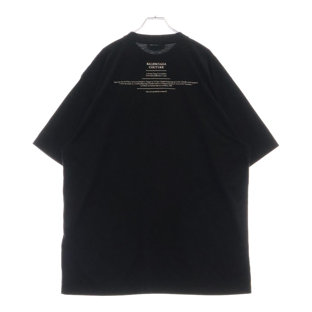 BALENCIAGA(バレンシアガ) ロゴ刺繍 オーバーサイズ クルーネック半袖Tシャツカットソー ブラック 651795 TJV90