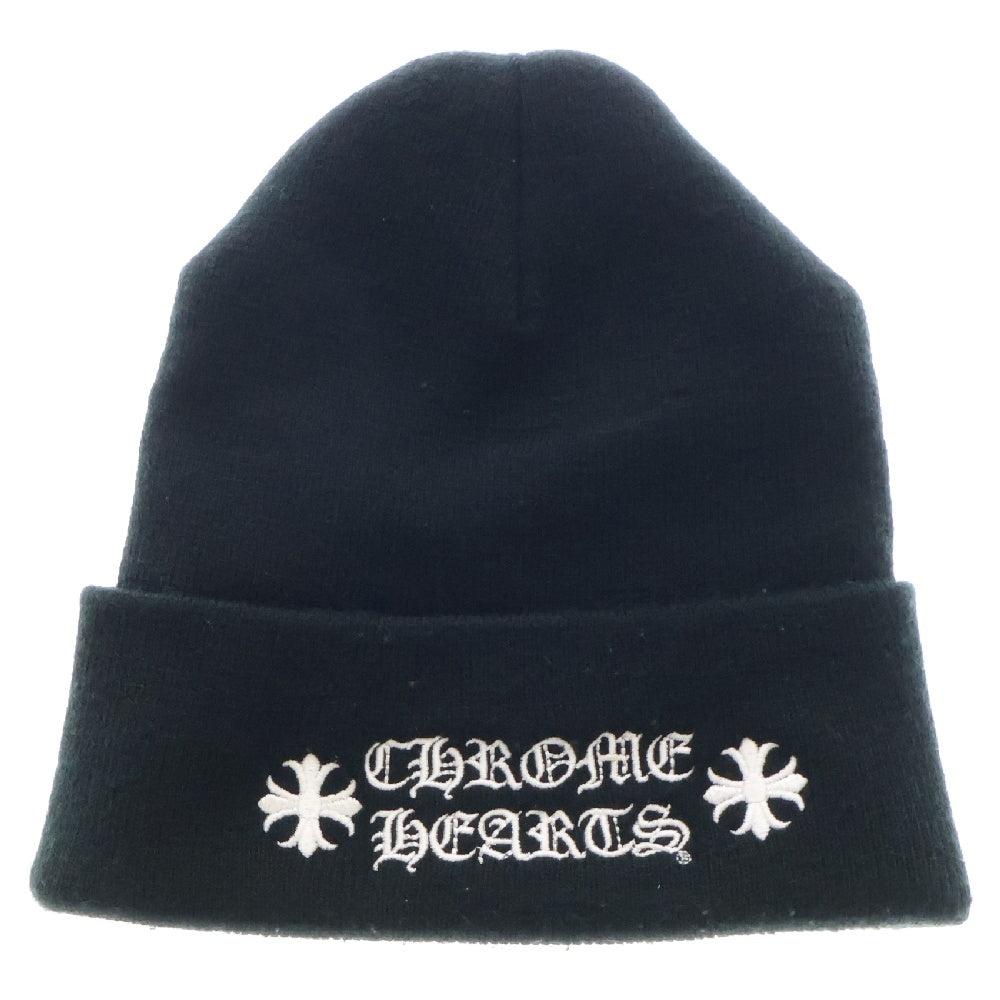 CHROME HEARTS(クロムハーツ) WATCH CAP ワッチキャップ ロゴ刺繍 アクリルビーニー ニットキャップ 帽子 ブラック