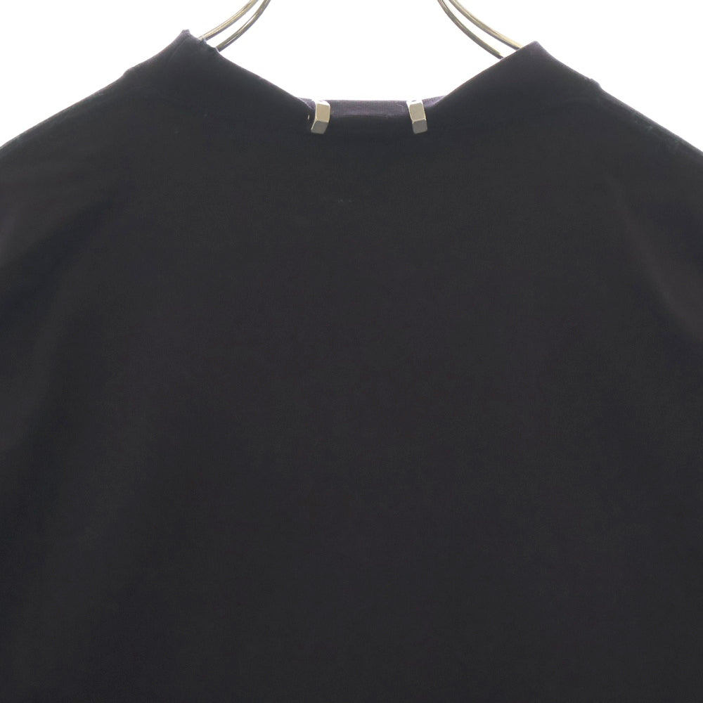 BALENCIAGA(バレンシアガ) 23AW PIERCED ROUND ピアスデザイン 装飾 ダメージ加工 ロングスリーブTシャツ 長袖カットソー ブラック 790599 TPVD4