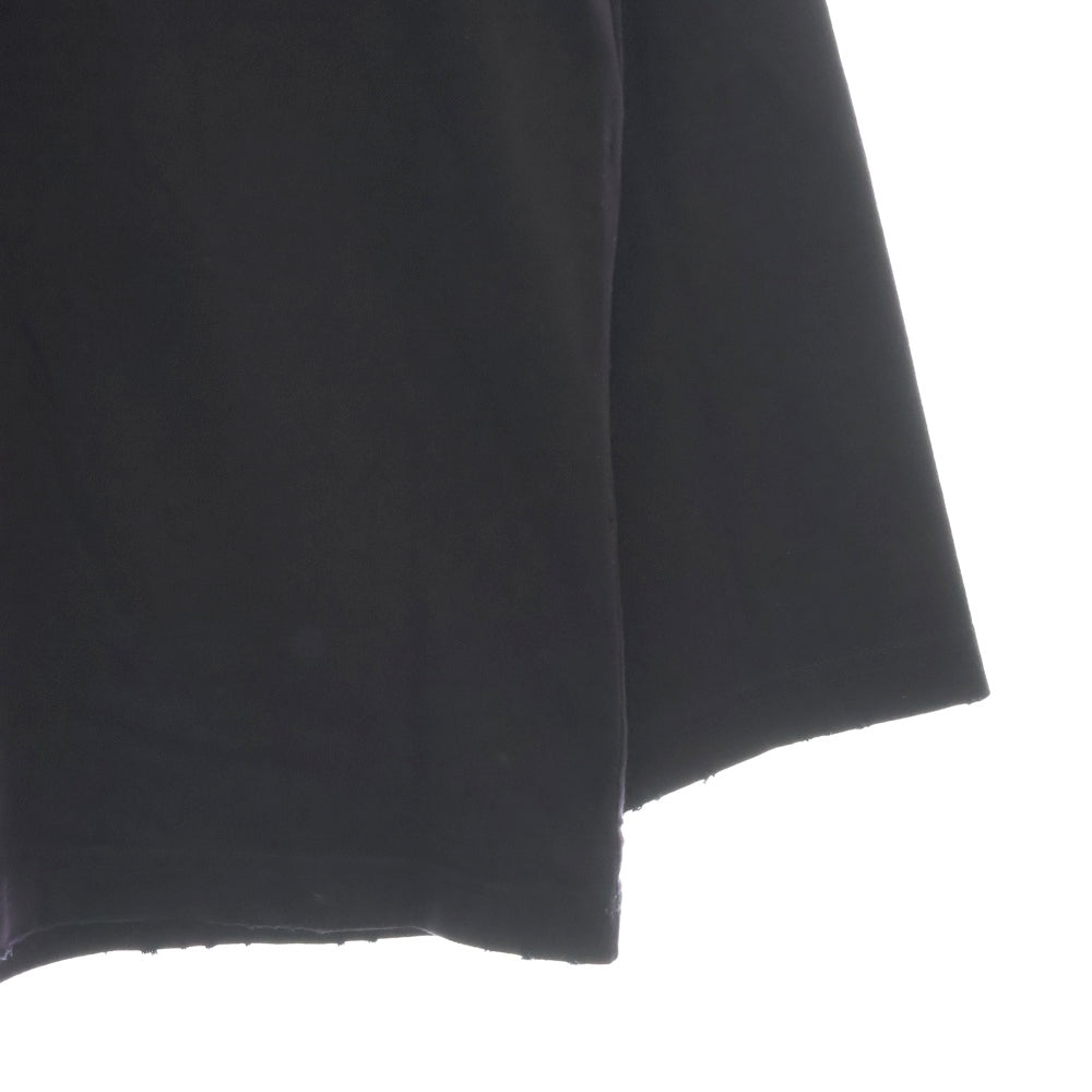 BALENCIAGA(バレンシアガ) 23AW PIERCED ROUND ピアスデザイン 装飾 ダメージ加工 ロングスリーブTシャツ 長袖カットソー ブラック 790599 TPVD4