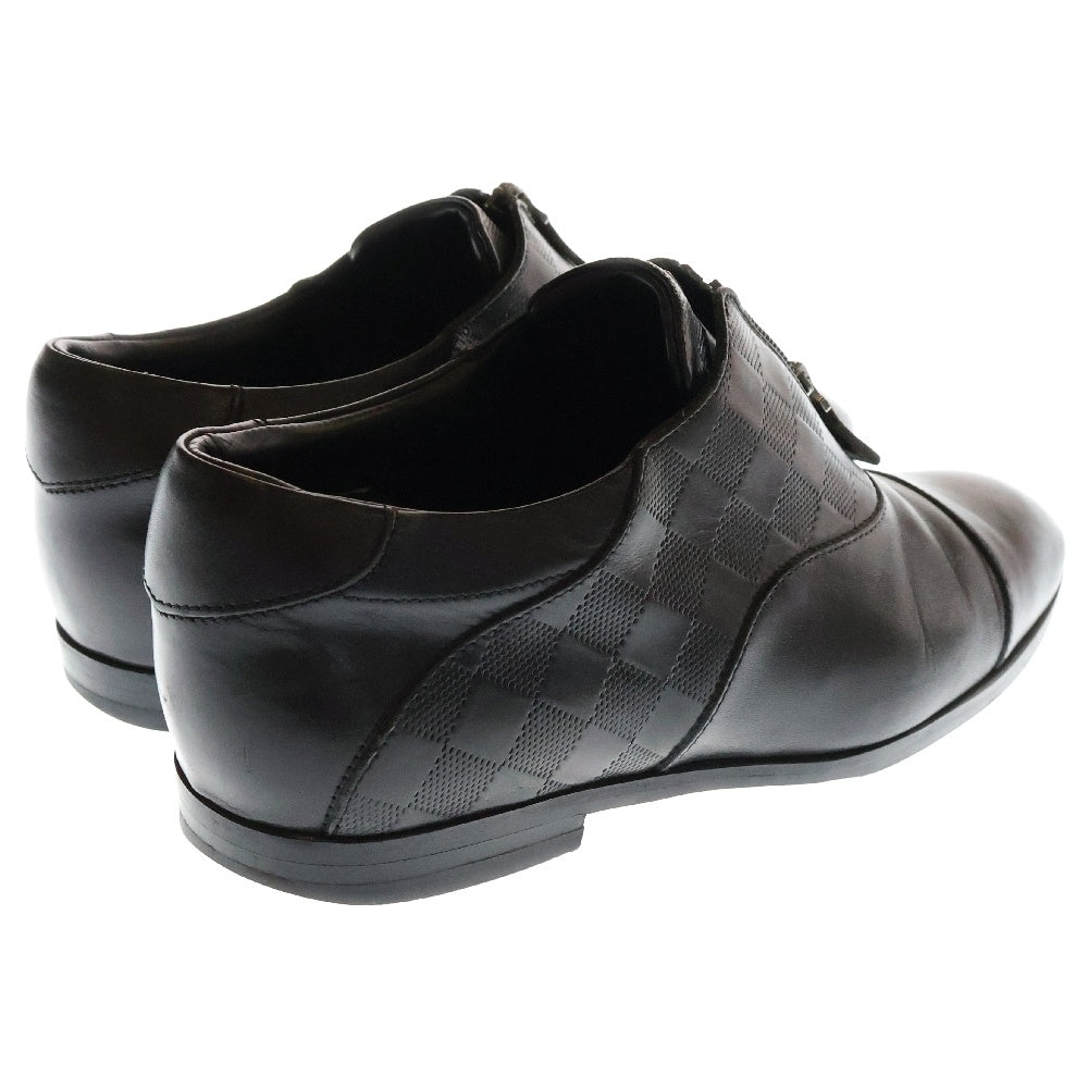 LOUIS VUITTON(ルイヴィトン) Center Zipper Dress Shoes センタージップ ダミエ レザー ドレスシューズ ブラック