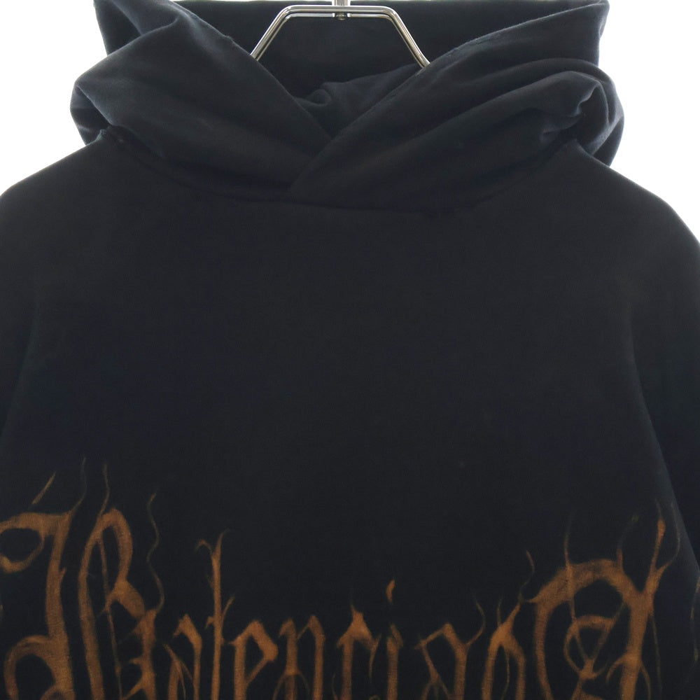 BALENCIAGA(バレンシアガ) 23AW Metal Logo Hoodie メタルロゴ ダメージ加工プルオーバースウェットパーカー フーディー ブラック 739024 TOVD8