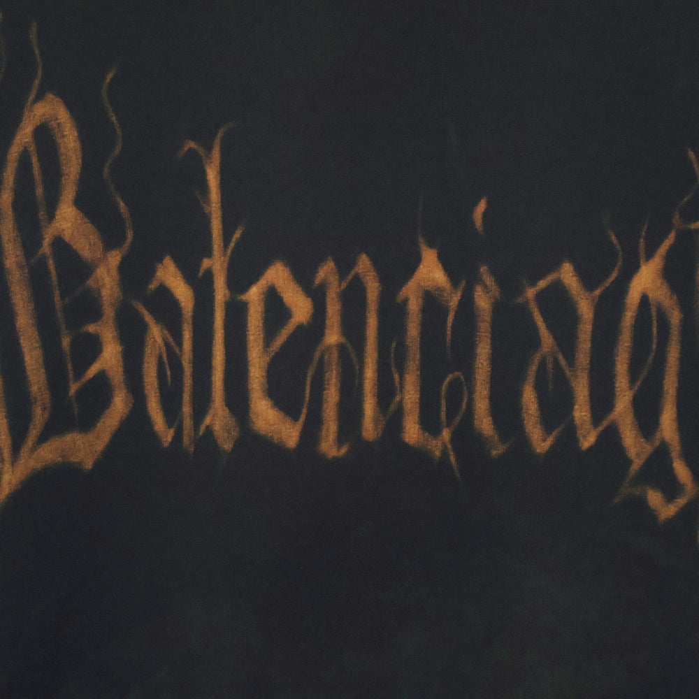 BALENCIAGA(バレンシアガ) 23AW Metal Logo Hoodie メタルロゴ ダメージ加工プルオーバースウェットパーカー フーディー ブラック 739024 TOVD8