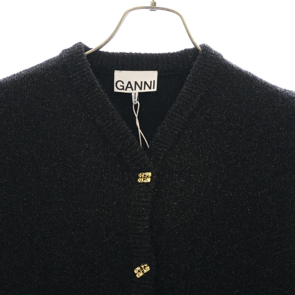GANNI(ガニー) Sparkle Cardigan スパークルカーディガン ブラック レディース
