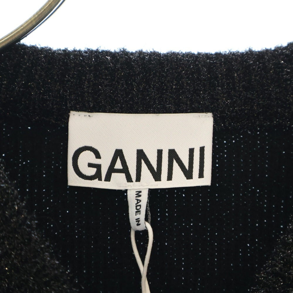 GANNI(ガニー) Sparkle Cardigan スパークルカーディガン ブラック レディース