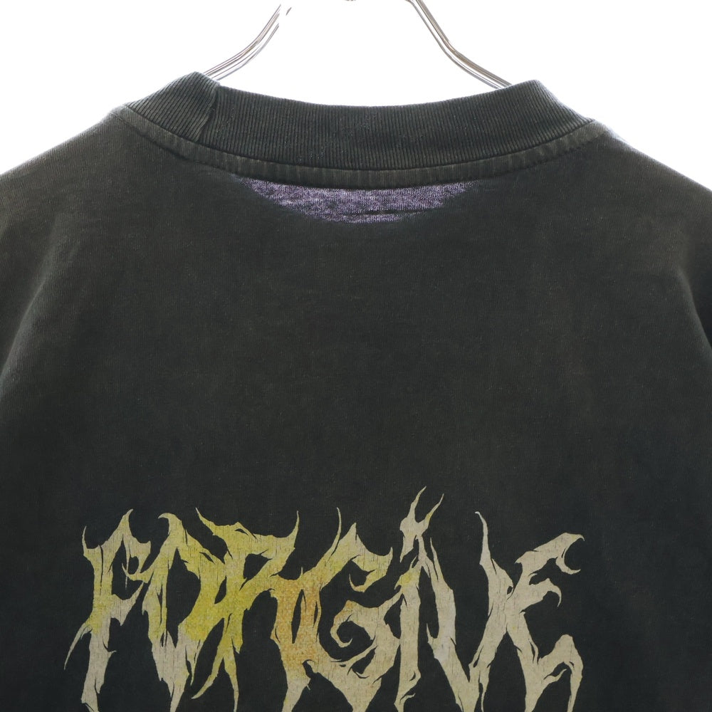 RIVINGTON roi Rebis(リヴィントンロイレビス ) FORGIVE ME LS VINTAGE TEE フロントロゴプリント長袖カットソー 長袖Tシャツ ロングスリーブカットソー ロンT ブラック FORG-LS05