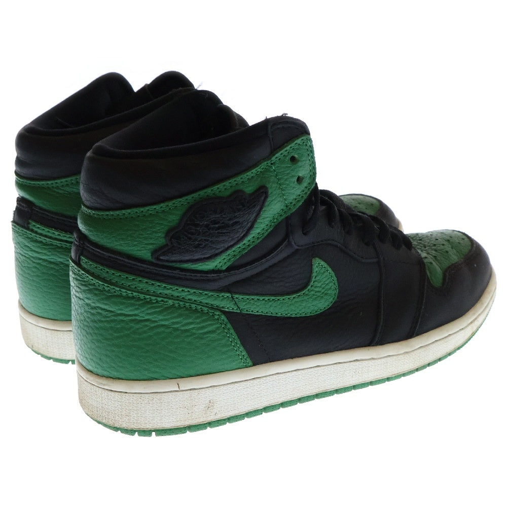 NIKE(ナイキ) AIR JORDAN 1 RETRO HIGH OG PINE GREEN 555088-030 エアジョーダン1 レトロ パイングリーン ハイカットスニーカー ブラック/グリーン US9.5/27.5cm