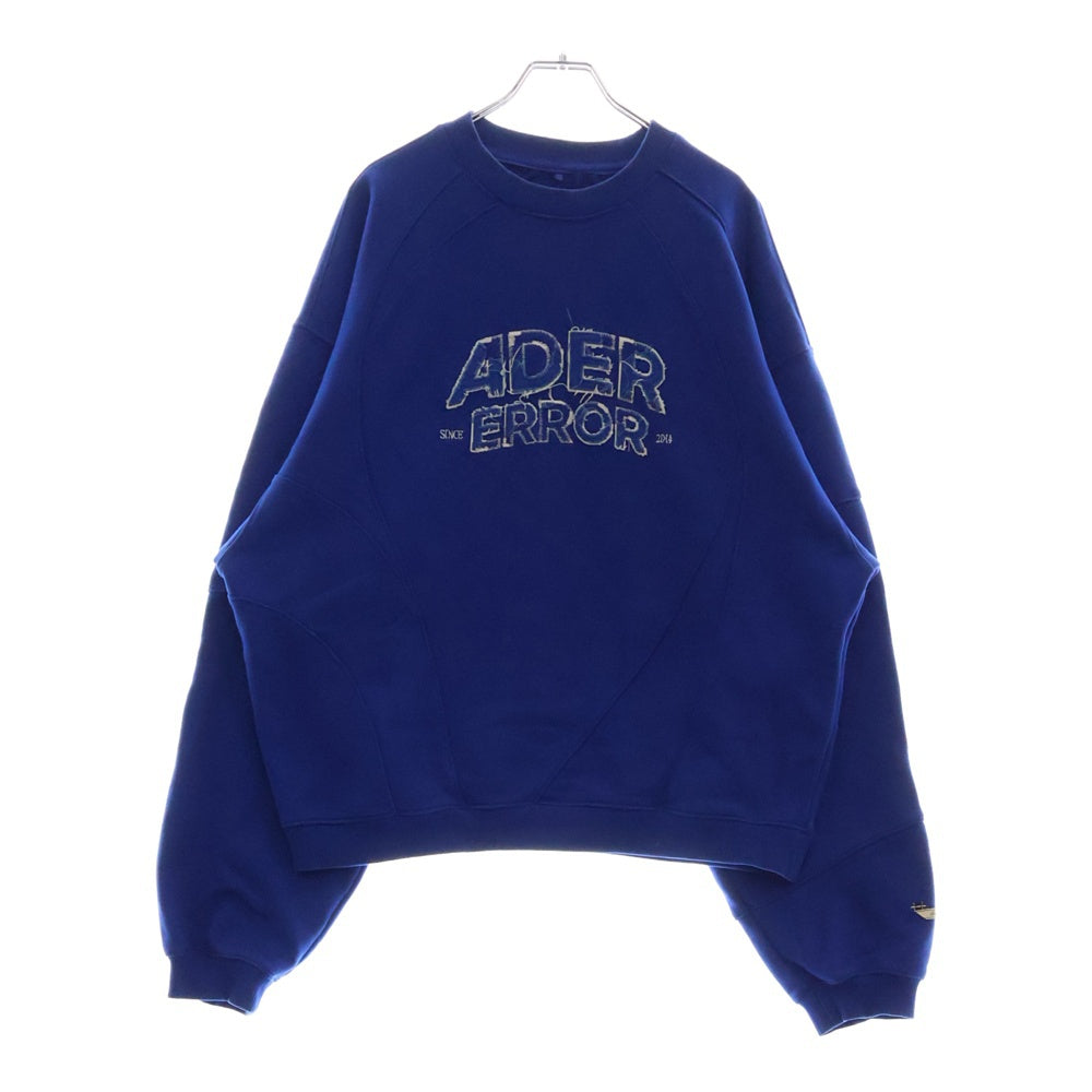ADER ERROR(アーダーエラー) 23AW LOGO SWEATSHIRTS ロゴ刺繍スウェットトレーナー ブルー BMADFWSW0105BL