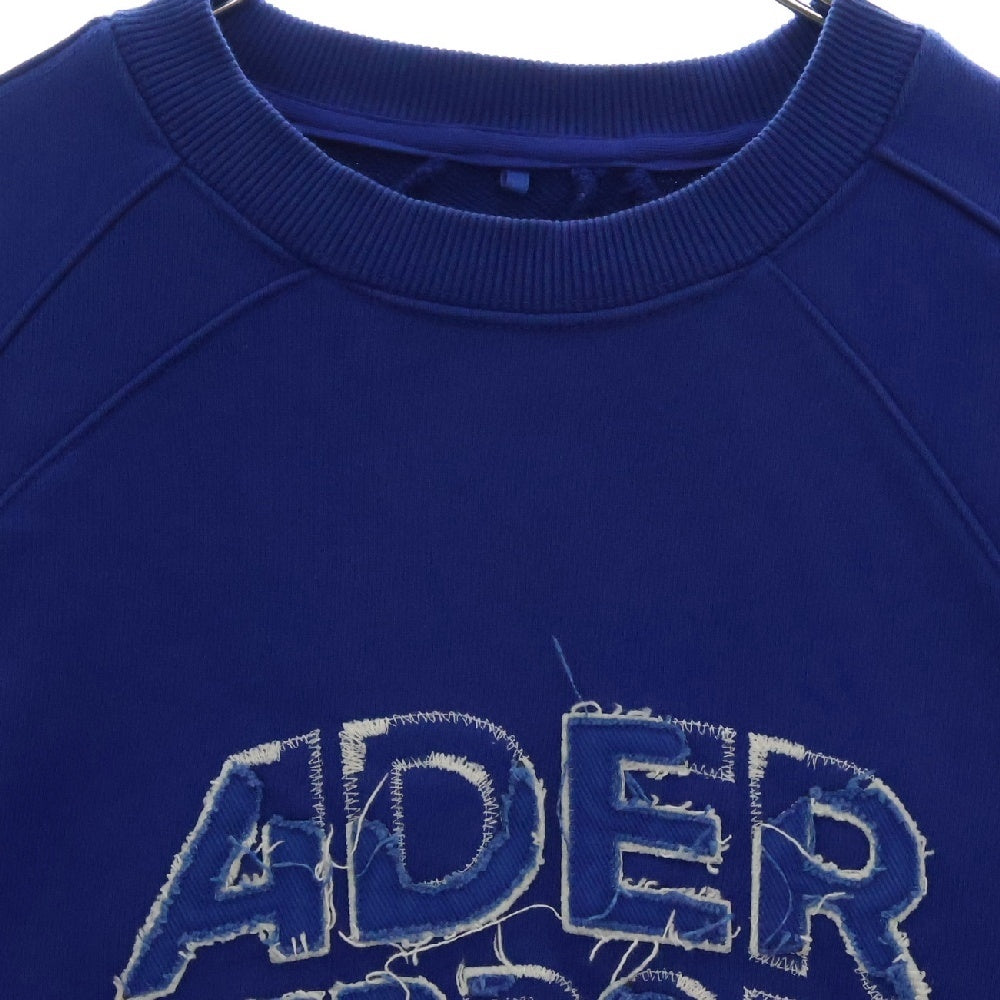 ADER ERROR(アーダーエラー) 23AW LOGO SWEATSHIRTS ロゴ刺繍スウェットトレーナー ブルー BMADFWSW0105BL