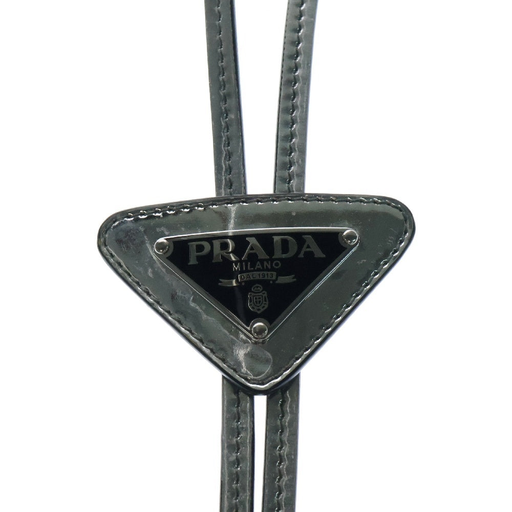PRADA(プラダ) SAFFIANO TRIANG 2IC027 サフィアーノ トライアングルロゴ ループタイ シルバー