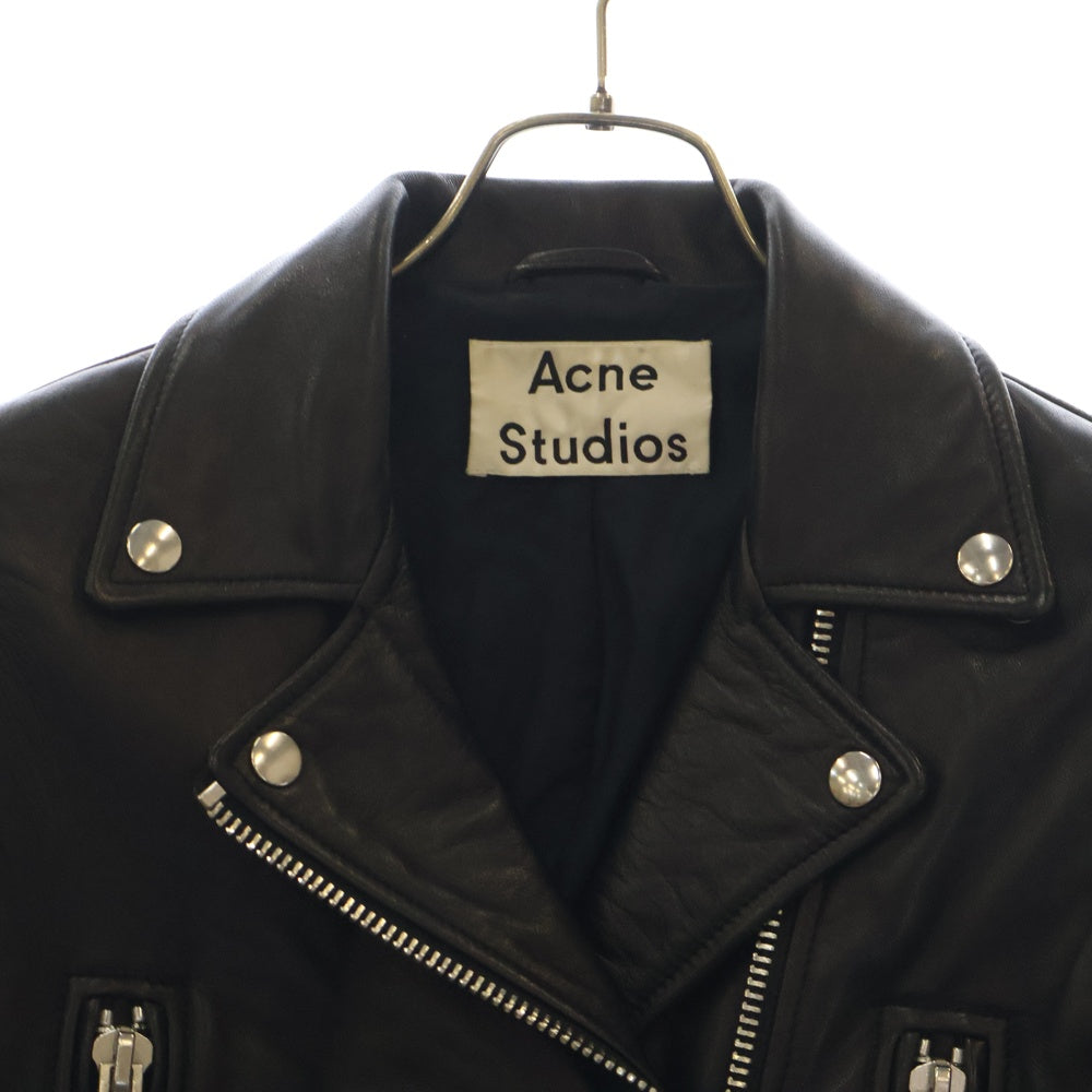 Acne Studios(アクネ ストゥディオズ) MOCK 1AZ166 ダブルライダースジャケット レザージャケット レディース ブラック