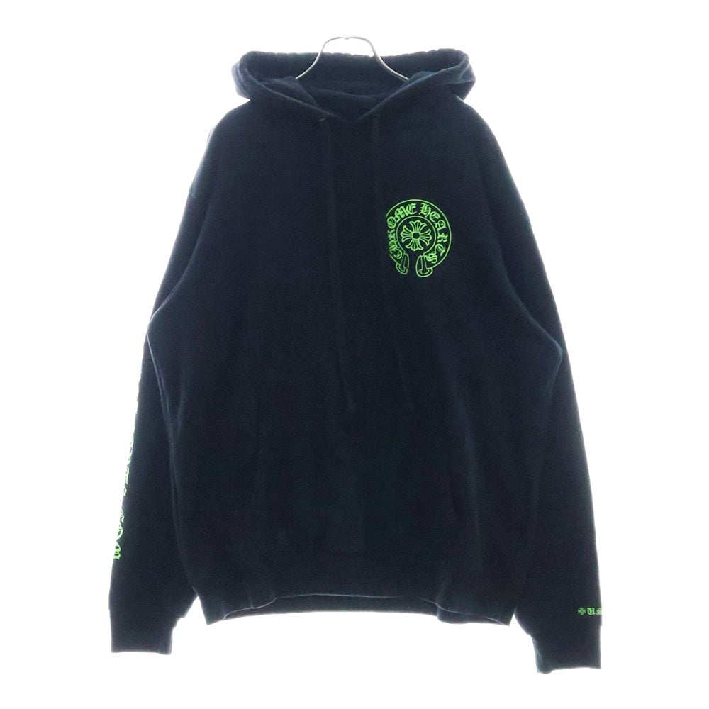 CHROME HEARTS(クロムハーツ) HD PLVR CHARITY チャリティ CHプラスレザーパッチ プルオーバーパーカー ブラック/グリーン