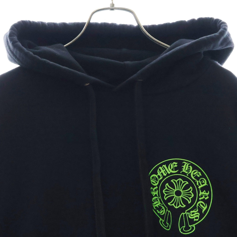 CHROME HEARTS(クロムハーツ) HD PLVR CHARITY チャリティ CHプラスレザーパッチ プルオーバーパーカー ブラック/グリーン