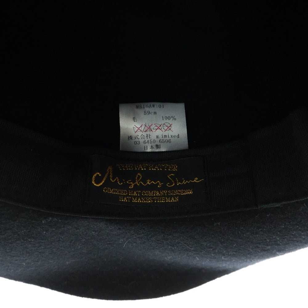 THE FAT HATTER(ザファットハッター) WOOL HAT ウールハット 中折れ帽子 ブラック MS16AW101