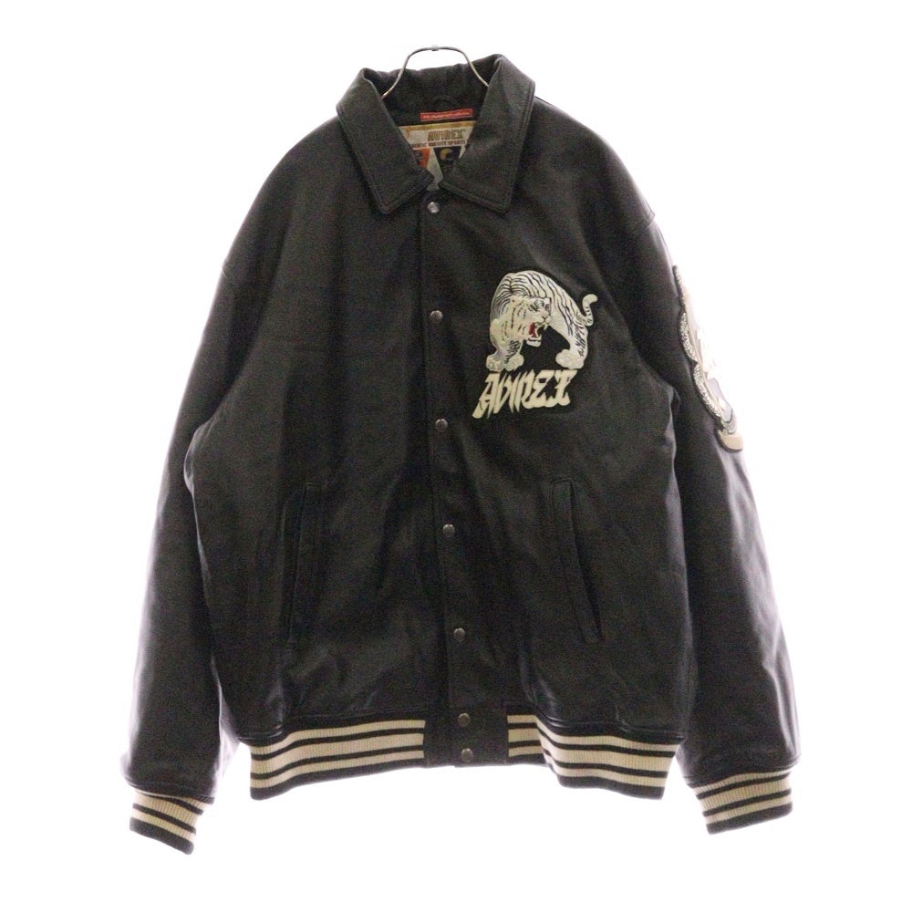 AVIREX(アヴィレックス) VARSITY JACKET ロゴ刺繍バーシティジャケット スタジャン ブラック 783-3250077