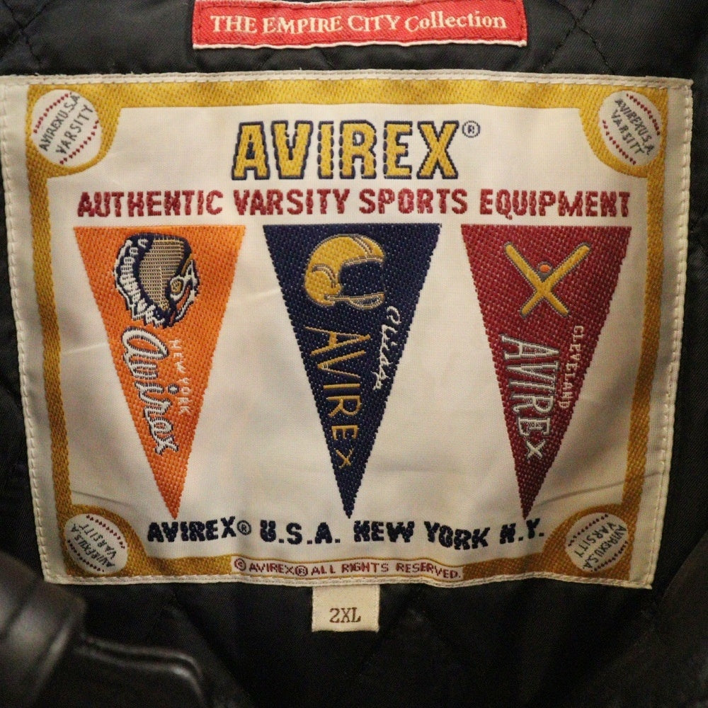 AVIREX(アヴィレックス) VARSITY JACKET ロゴ刺繍バーシティジャケット スタジャン ブラック 783-3250077