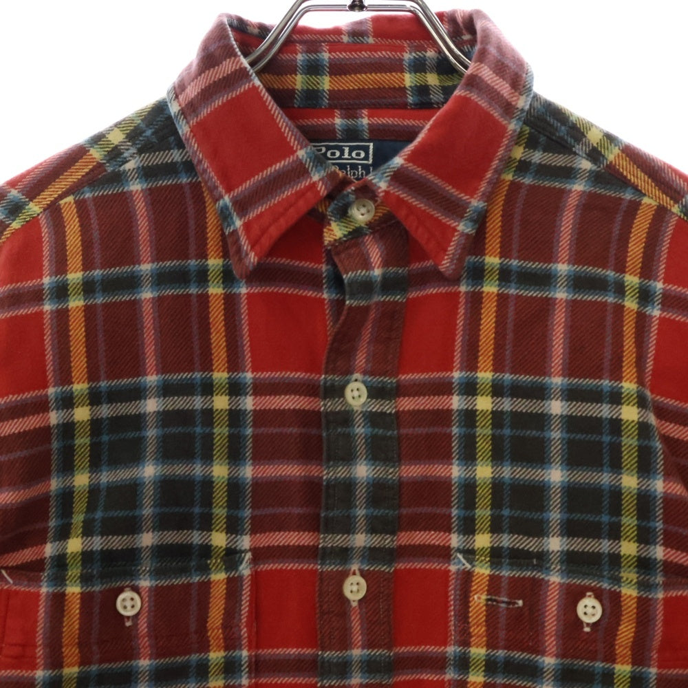 POLO RALPH LAUREN(ポロラルフローレン) 90s vintage ヴィンテージ チェック柄ネルシャツ レッド MNBLWOVM2C00347