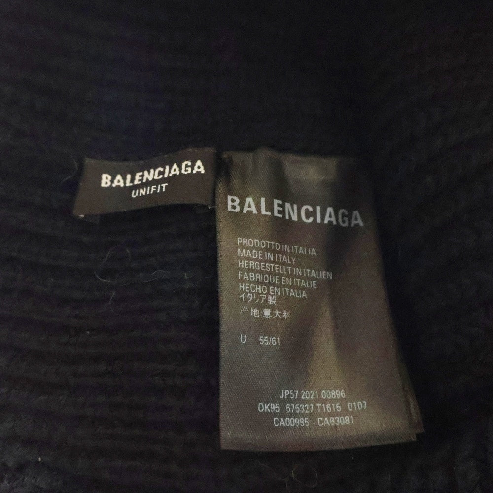 BALENCIAGA(バレンシアガ) 21AW Black Logo Jacquard Beanie ロゴ ジャガード ビーニー ニット帽 ブラック 675327 T1615