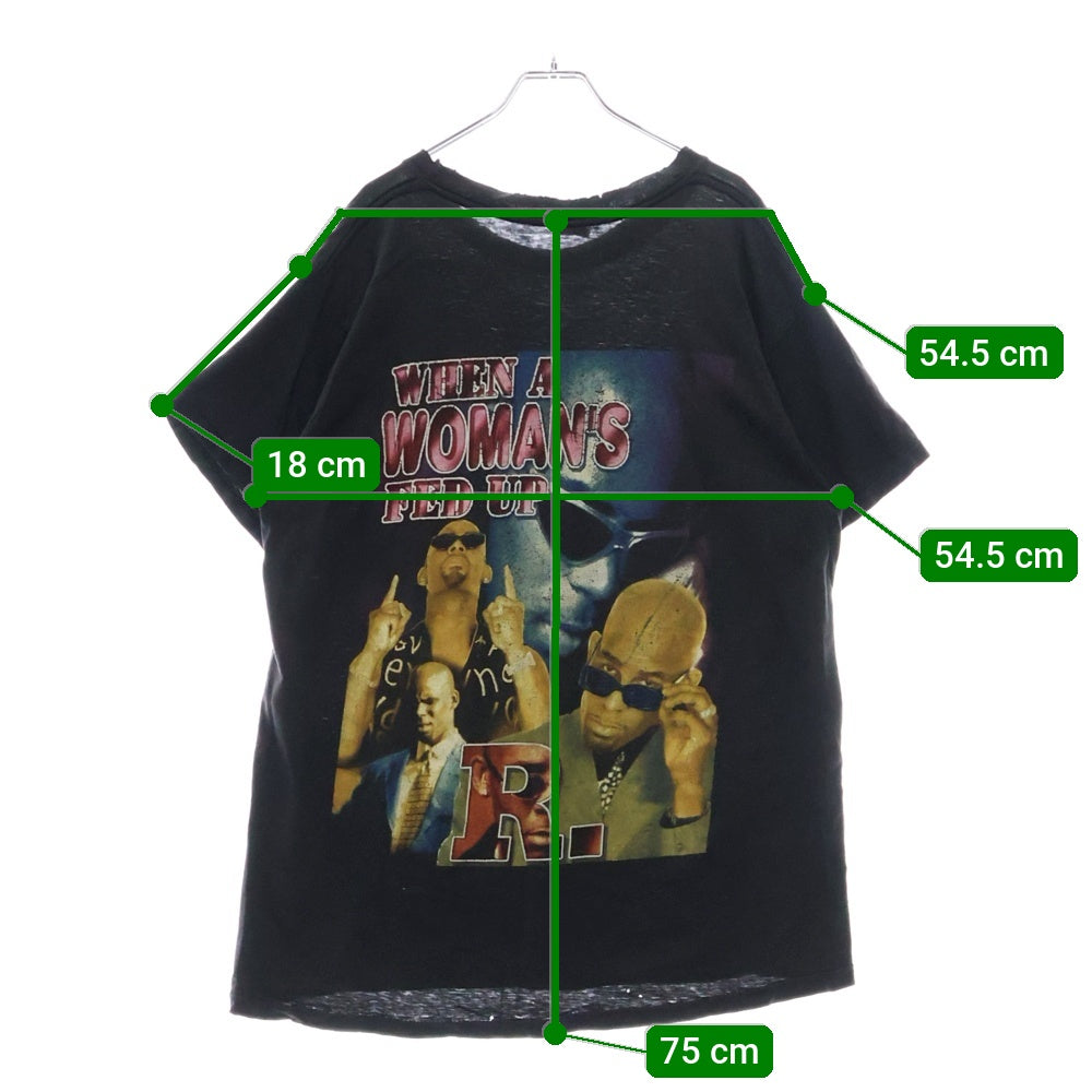 VINTAGE(ヴィンテージ) 90s vintage R.Kelly when a woman's fed up T-shirt ヴィンテージ シングルステッチ R・ケリー クルーネック半袖Tシャツカットソー ブラック