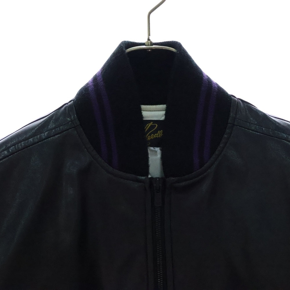 Needles(ニードルス) 20AW Award Jacket-Faux Leather パピヨンワッペン アワードレザージャケット ブラック HM078
