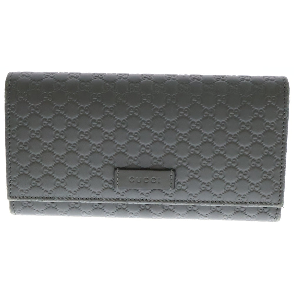 GUCCI(グッチ) マイクログッチシマ シマレザー ロングウォレット 二つ折り財布 449396
