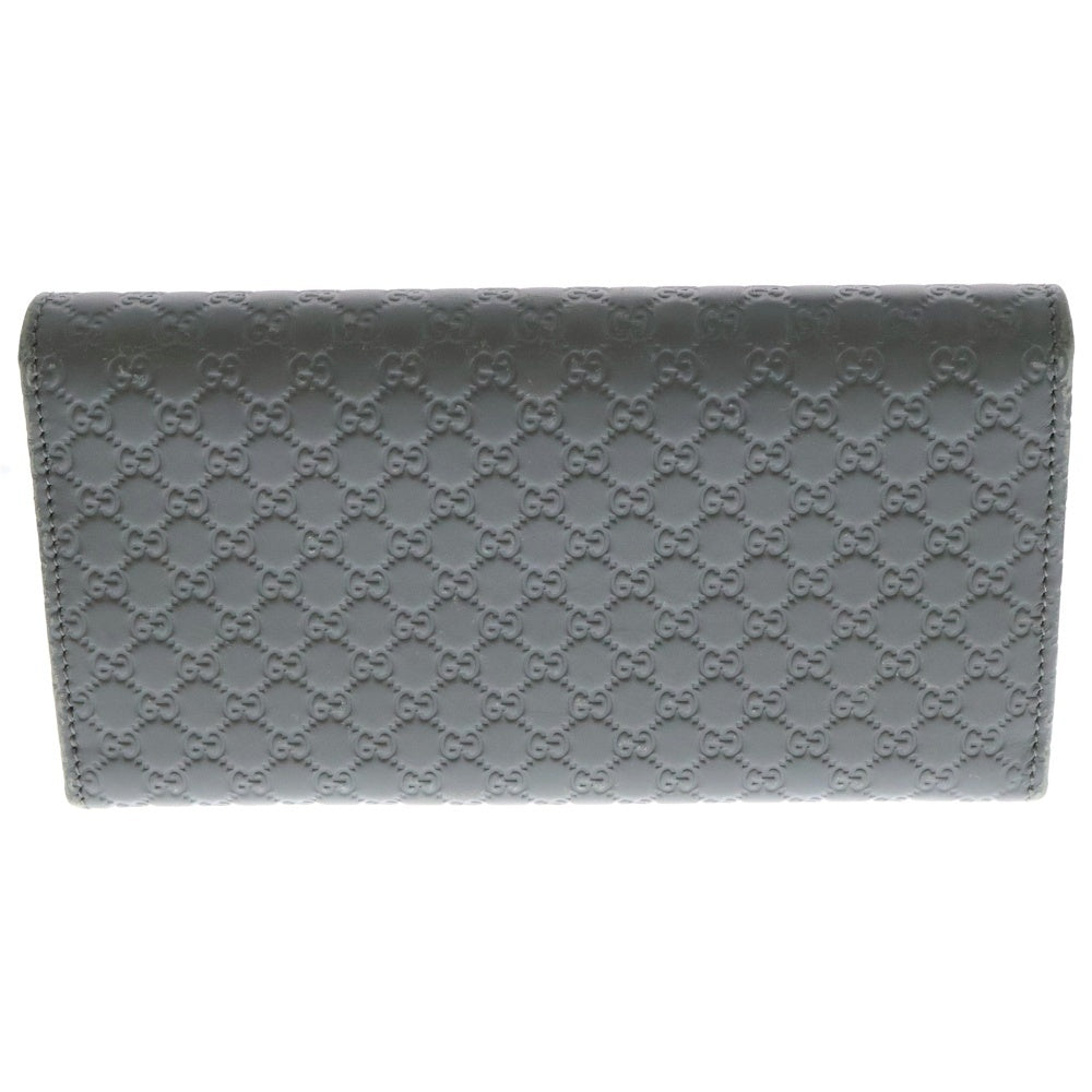 GUCCI(グッチ) マイクログッチシマ シマレザー ロングウォレット 二つ折り財布 449396