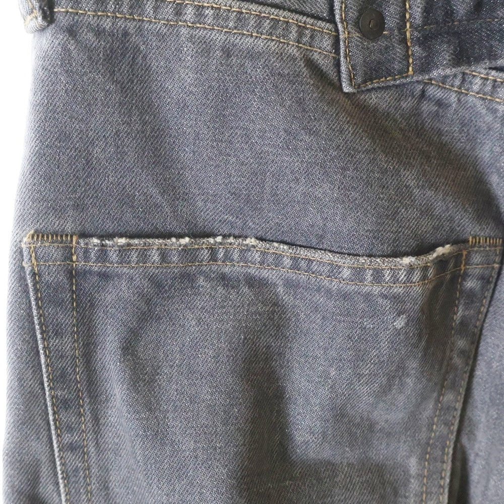 KAPITAL(キャピタル) STUDS DENIM PANTS ヴィンテージ加工スタッズデニムパンツ ジーンズ ブラック KOR812LP08