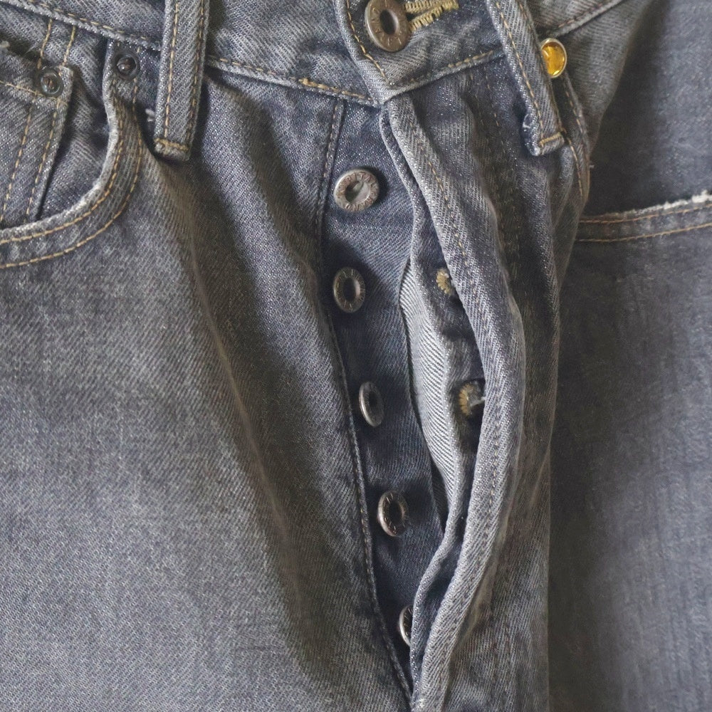 KAPITAL(キャピタル) STUDS DENIM PANTS ヴィンテージ加工スタッズデニムパンツ ジーンズ ブラック KOR812LP08