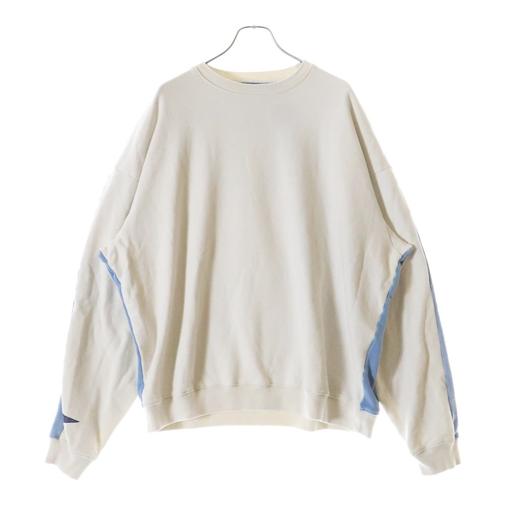 KAPITAL(キャピタル) 2TONE BACK BONE PRINT SWATSHIRTS 2トーンバックボーンプリントスウェットトレーナー ホワイト/ブルー EK-1139LCA