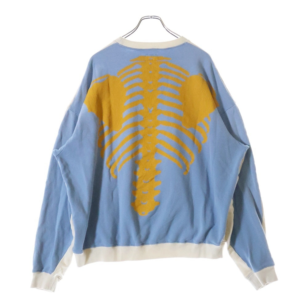 KAPITAL(キャピタル) 2TONE BACK BONE PRINT SWATSHIRTS 2トーンバックボーンプリントスウェットトレーナー ホワイト/ブルー EK-1139LCA