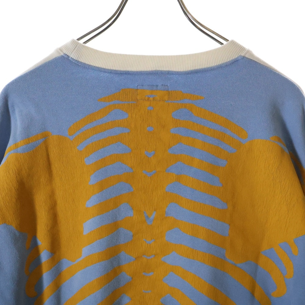 KAPITAL(キャピタル) 2TONE BACK BONE PRINT SWATSHIRTS 2トーンバックボーンプリントスウェットトレーナー ホワイト/ブルー EK-1139LCA