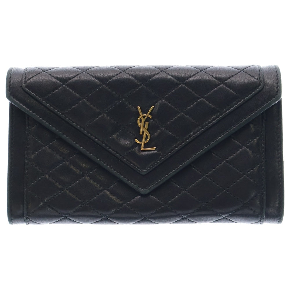 SAINT LAURENT PARIS(サンローランパリ) ギャビー YSLロゴ レザー ウォレット 長財布 ブラック 686694 1221