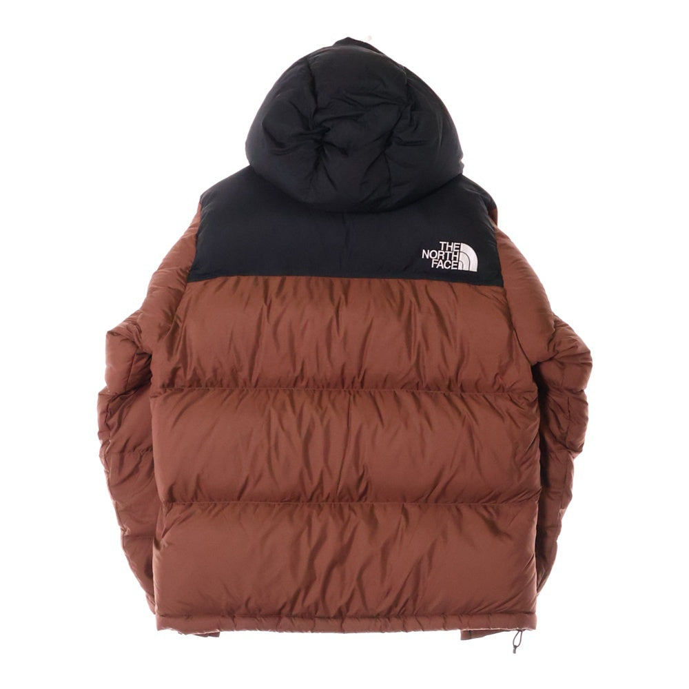 THE NORTH FACE(ザノースフェイス) Nuptse Hoodie ヌプシフーディー ロゴ刺繍ジップアップダウンジャケット レッド/ブラック ND92331