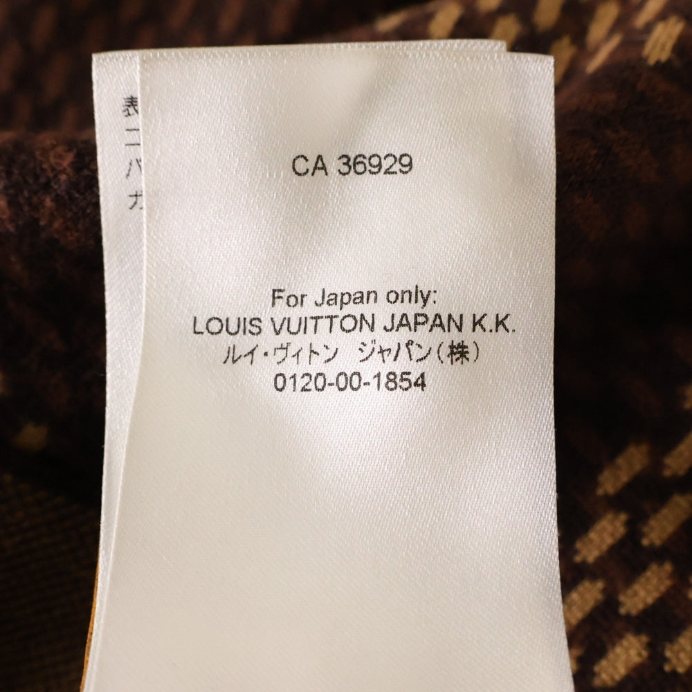 LOUIS VUITTON(ルイヴィトン) 24SS LVラインストーン ダミエ ニット クルーネック半袖Tシャツカットソー ブラウン RM241 AUR HQN63W