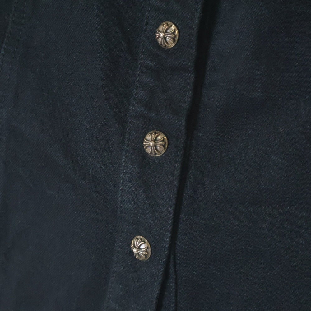 CHROME HEARTS(クロムハーツ) CROSS BALL SKIRT クロムボールボタン デニムスカート レディース ブラック