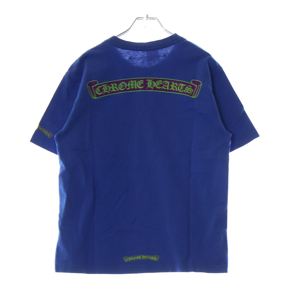 CHROME HEARTS(クロムハーツ) CH T-SHRT 1 バックスクロールロゴプリント クルーネック半袖Tシャツカットソー ブルー