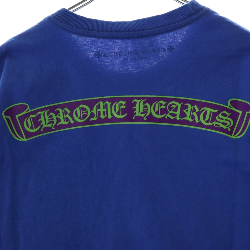 CHROME HEARTS(クロムハーツ) CH T-SHRT 1 バックスクロールロゴプリント クルーネック半袖Tシャツカットソー ブルー