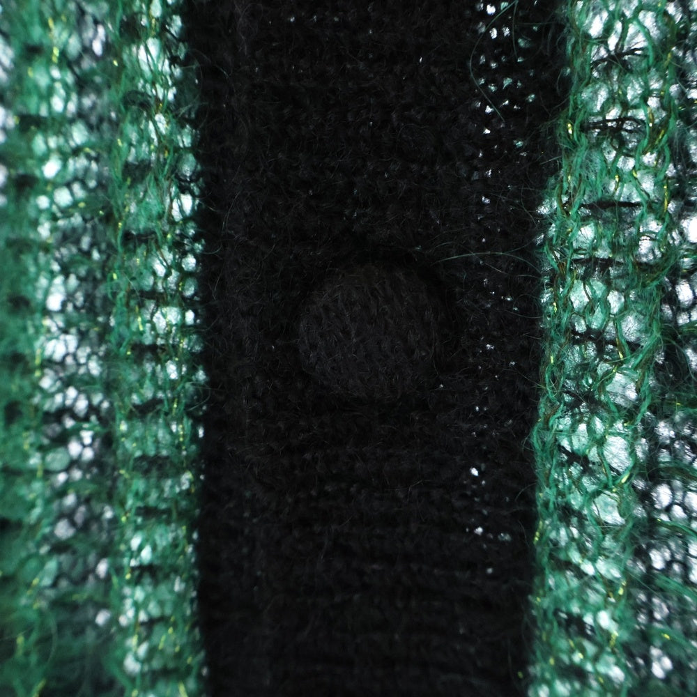 SAINT LAURENT PARIS(サンローランパリ) Mohair Knit Cardigan オーバーサイズ モヘアニットカーディガン グリーン/ブラック 645810