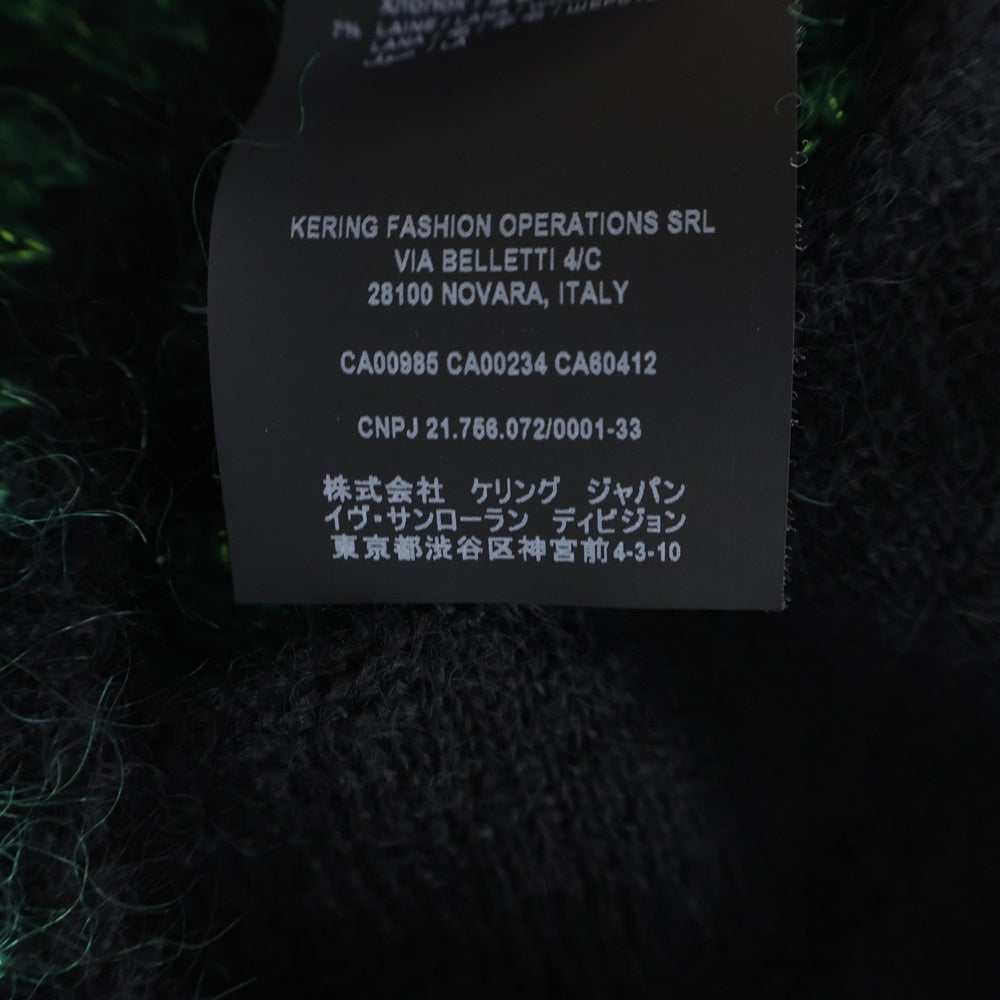 SAINT LAURENT PARIS(サンローランパリ) Mohair Knit Cardigan オーバーサイズ モヘアニットカーディガン グリーン/ブラック 645810