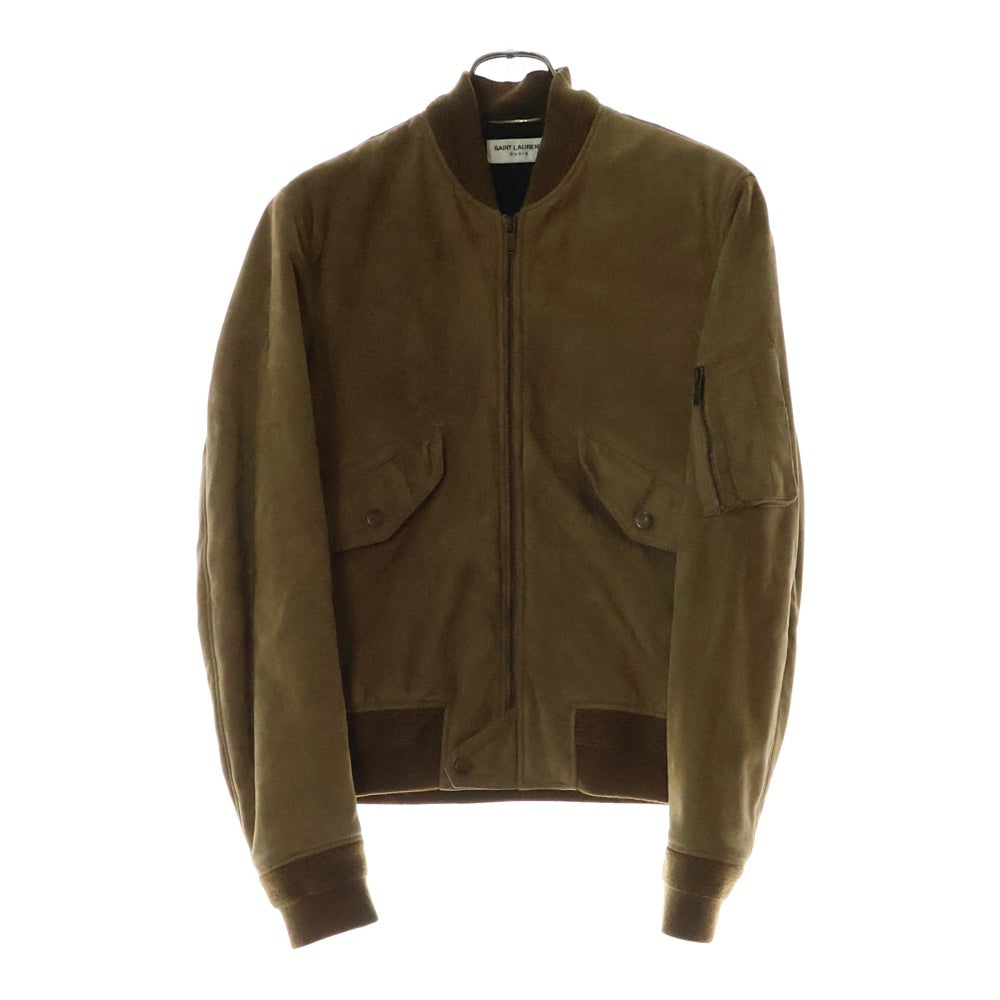 SAINT LAURENT PARIS(サンローランパリ) Suede Zip Jacket スエード フロントジップアップブルゾンジャケット ブラウン 500952