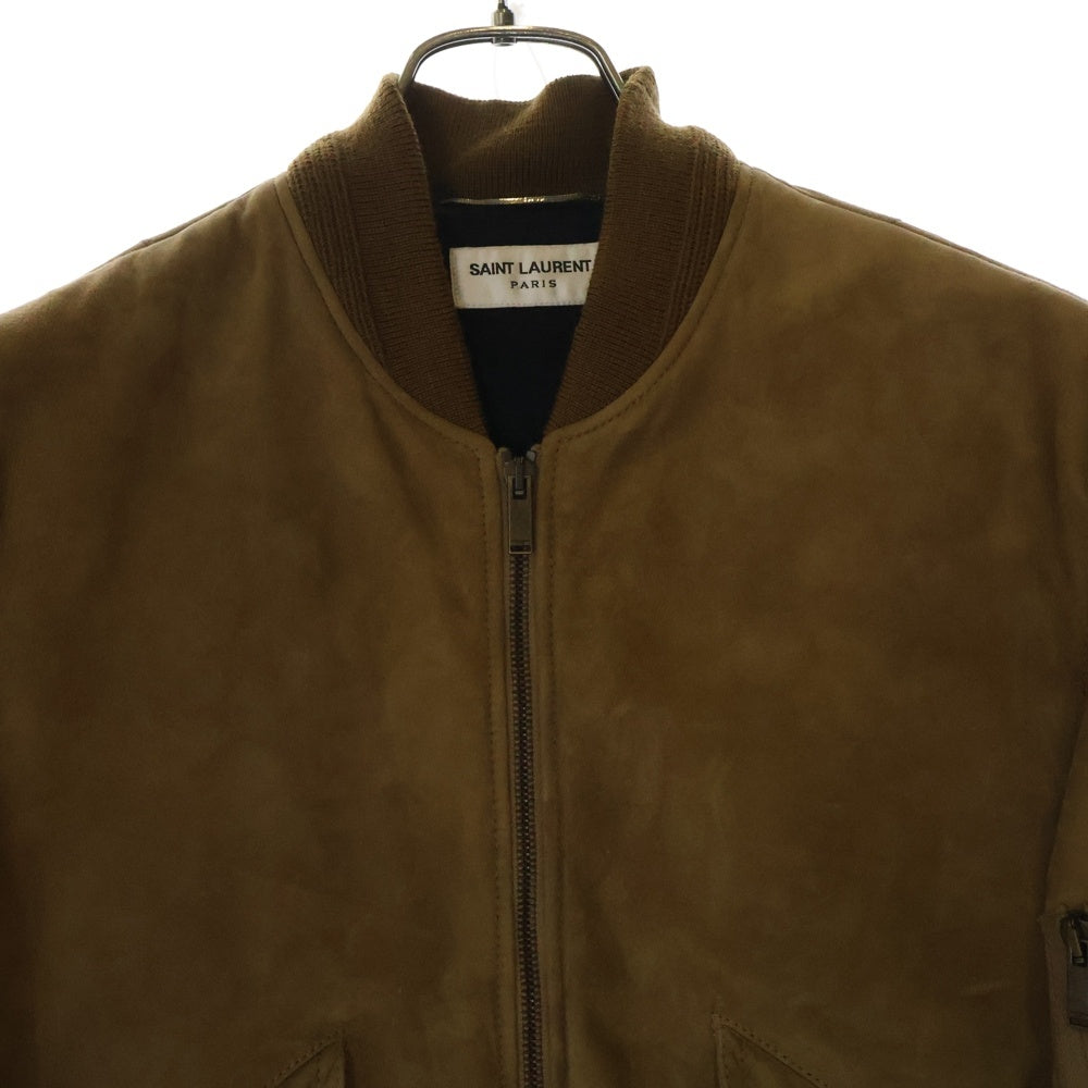 SAINT LAURENT PARIS(サンローランパリ) Suede Zip Jacket スエード フロントジップアップブルゾンジャケット ブラウン 500952