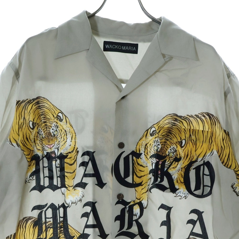 WACKO MARIA(ワコマリア) 25SS PRINTED TIGER S/S HAWAIIAN SHIRT タイガープリント 半袖ハワイアンシャツ ベージュ 25SS-WMS-HI07