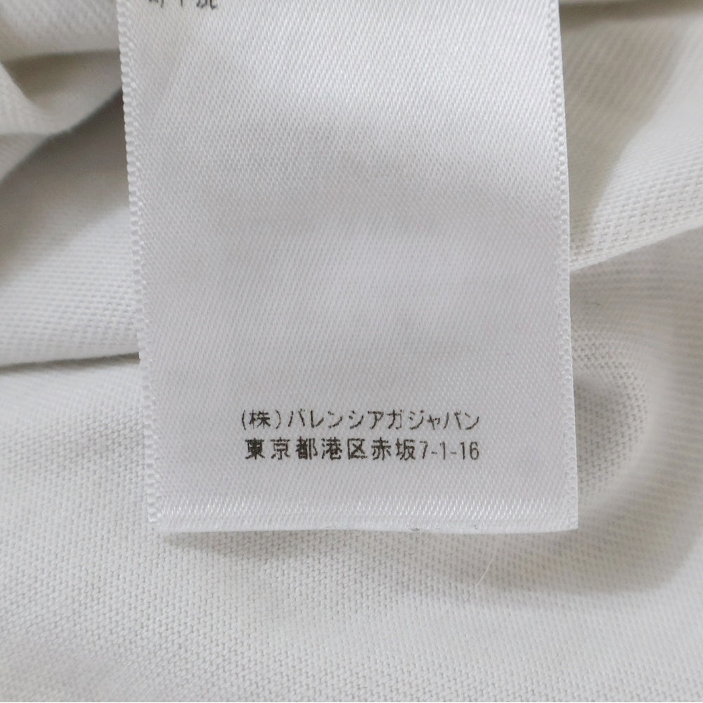 BALENCIAGA(バレンシアガ) 21SS デストロイ加工 ロゴプリント 半袖Tシャツ カットソー ホワイト 651795 TKVB8