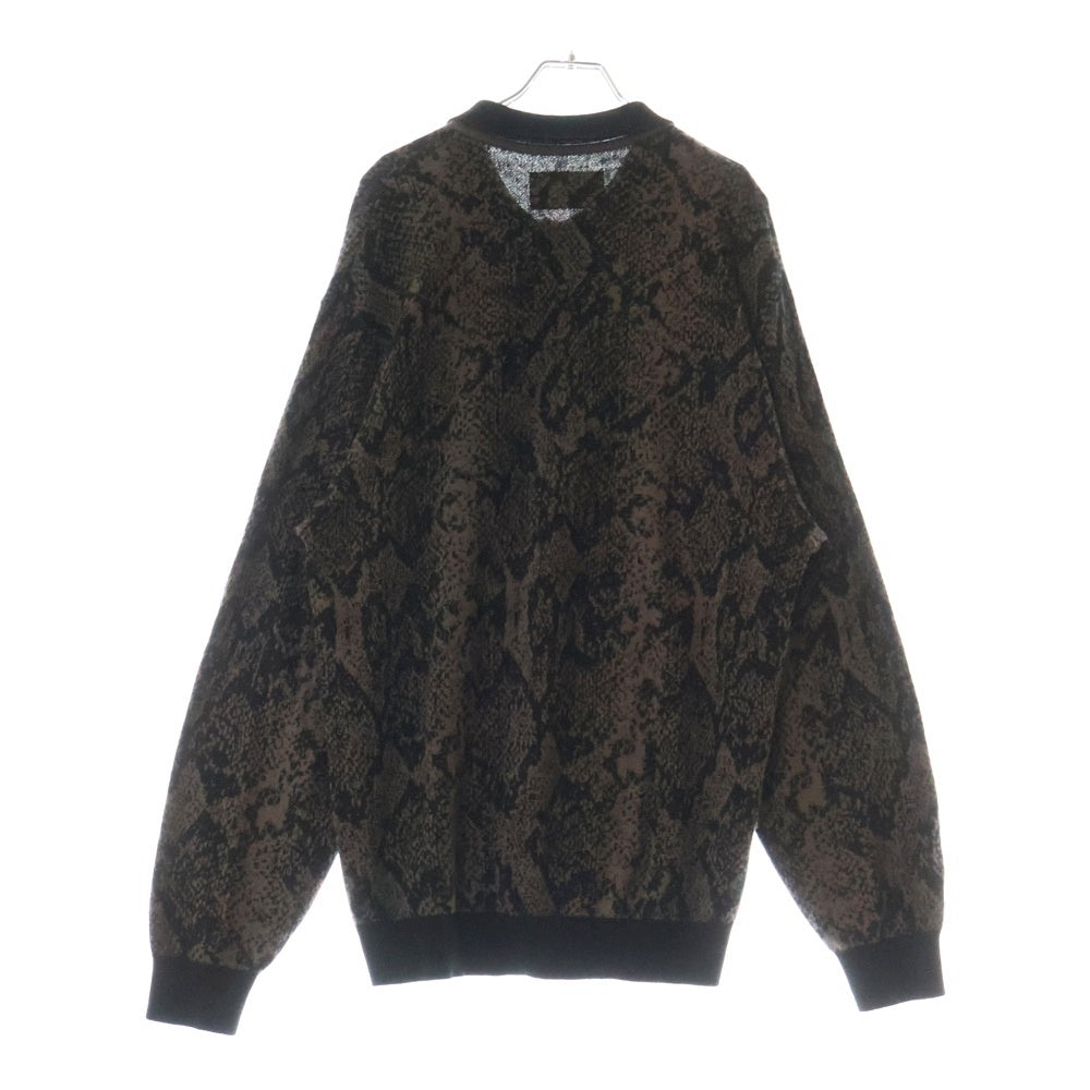 WACKO MARIA(ワコマリア) 22AW PYTHON KINT POLO SHIRT 22FW-WMK-KN20 パイソン柄 長袖ポロシャツ ブラウン