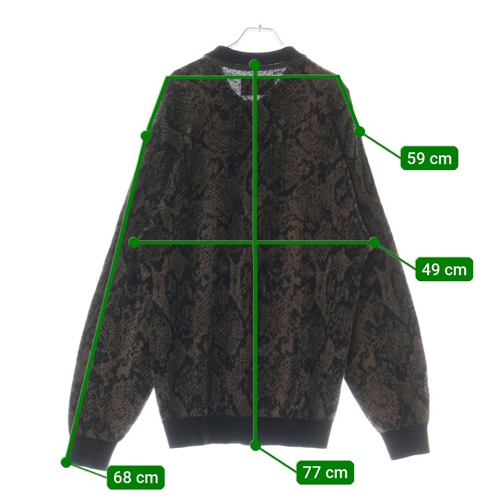 WACKO MARIA(ワコマリア) 22AW PYTHON KINT POLO SHIRT 22FW-WMK-KN20 パイソン柄 長袖ポロシャツ ブラウン
