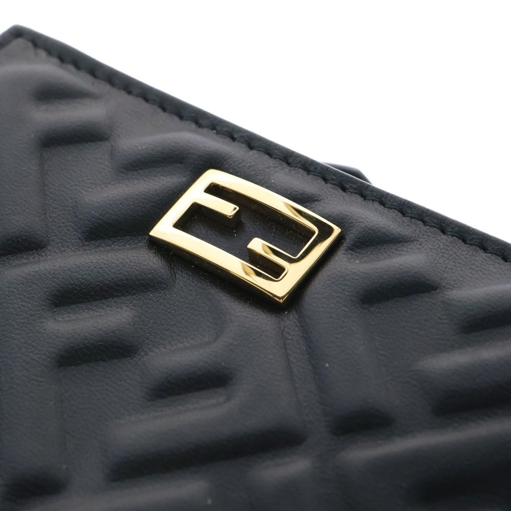 FENDI(フェンディ) FFジャガードロゴレザー 2つ折り財布 ブラック 8M0420